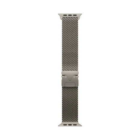 Apple Watch Ultra 3 49 мм, корпус из натурального титана, ремешок Milanese бежевого цвета, размер M